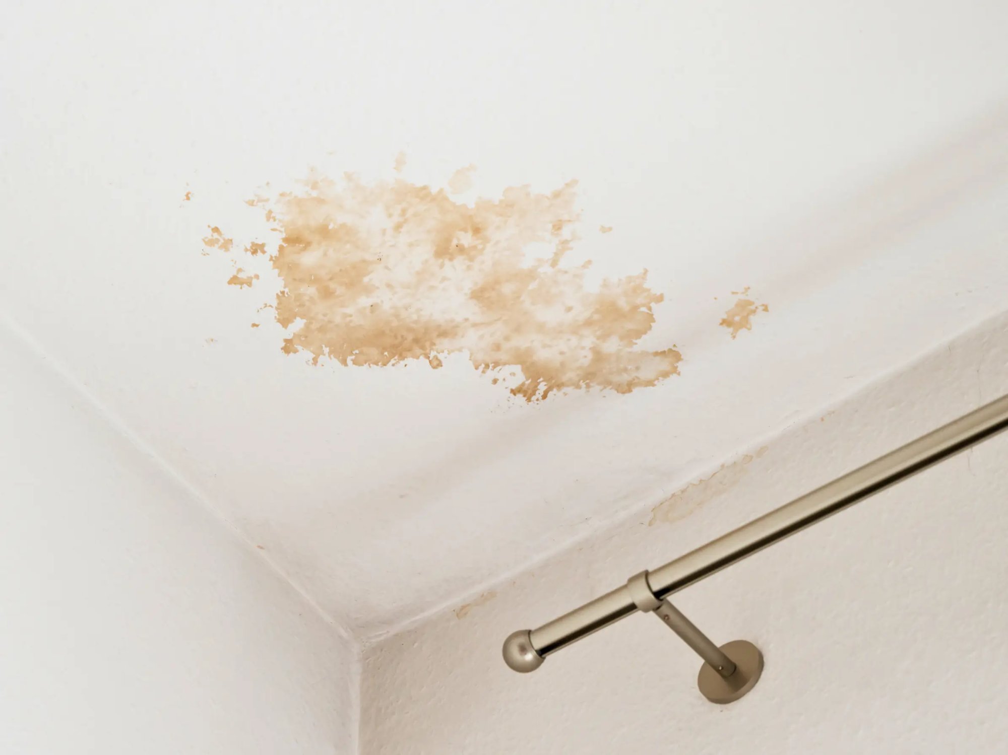 Water stain on ceiling from roof leak